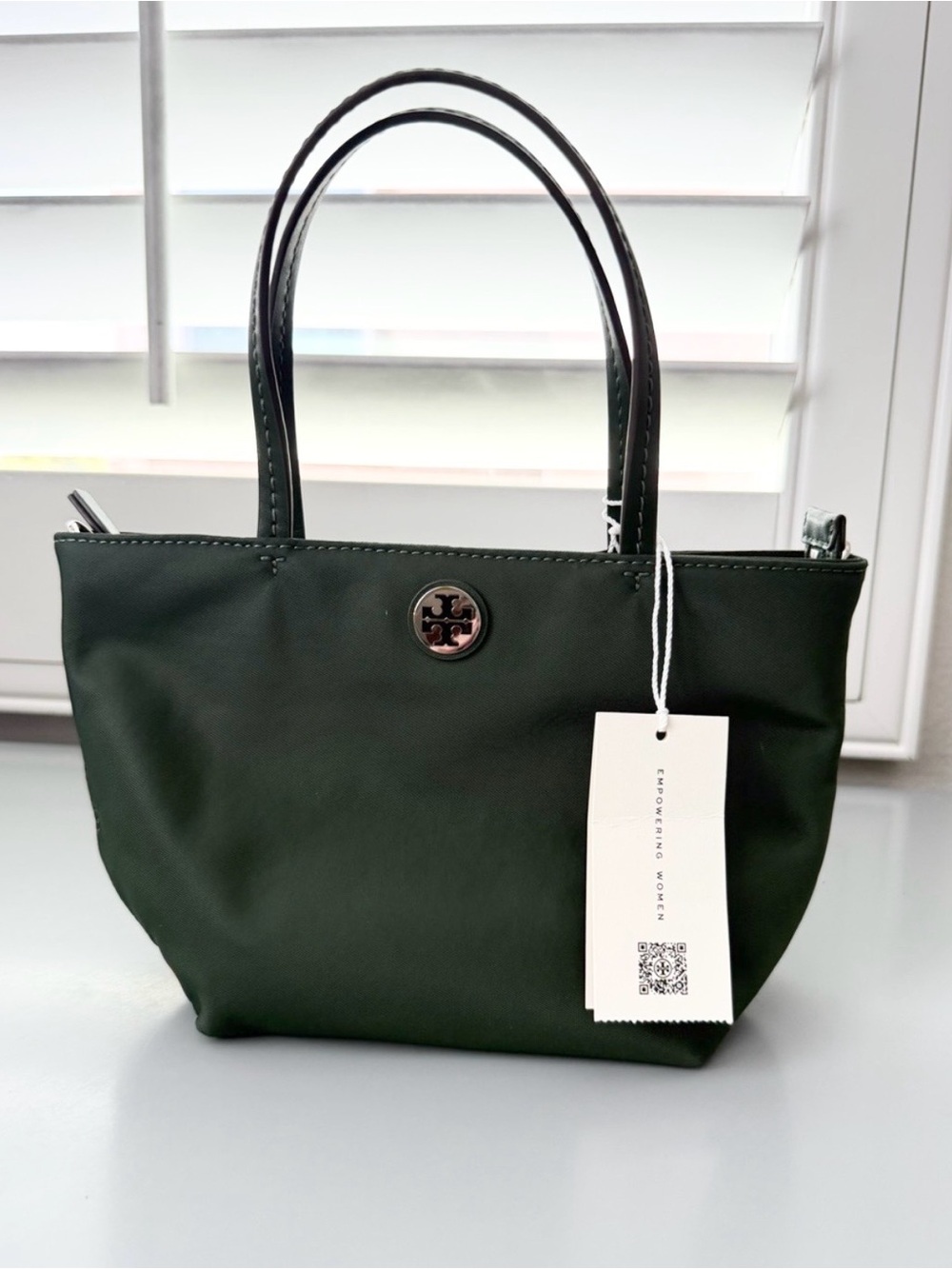 TORY BURCH OUTLET nylon crossbody in basil (like olive green)